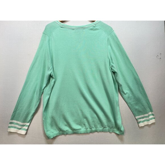 Tommy Hilfiger Womens V-Neck Sweater Size 1x Mint Green Long Sleeves Casual NWT - Picture 8 of 11